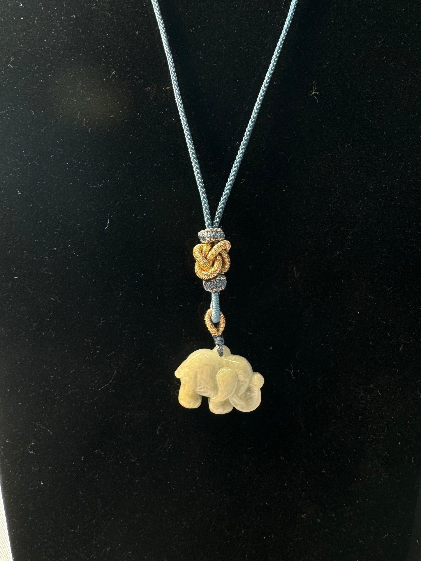 White Jade Elephant Necklace
