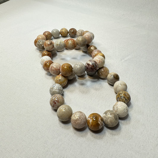 Creme Alashan Agate Stretch Bracelet