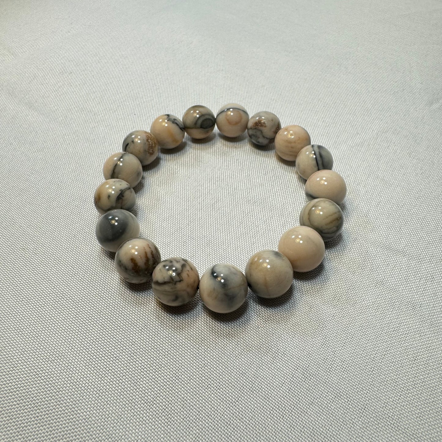 Pink Zebra Jasper Stretch Bracelet