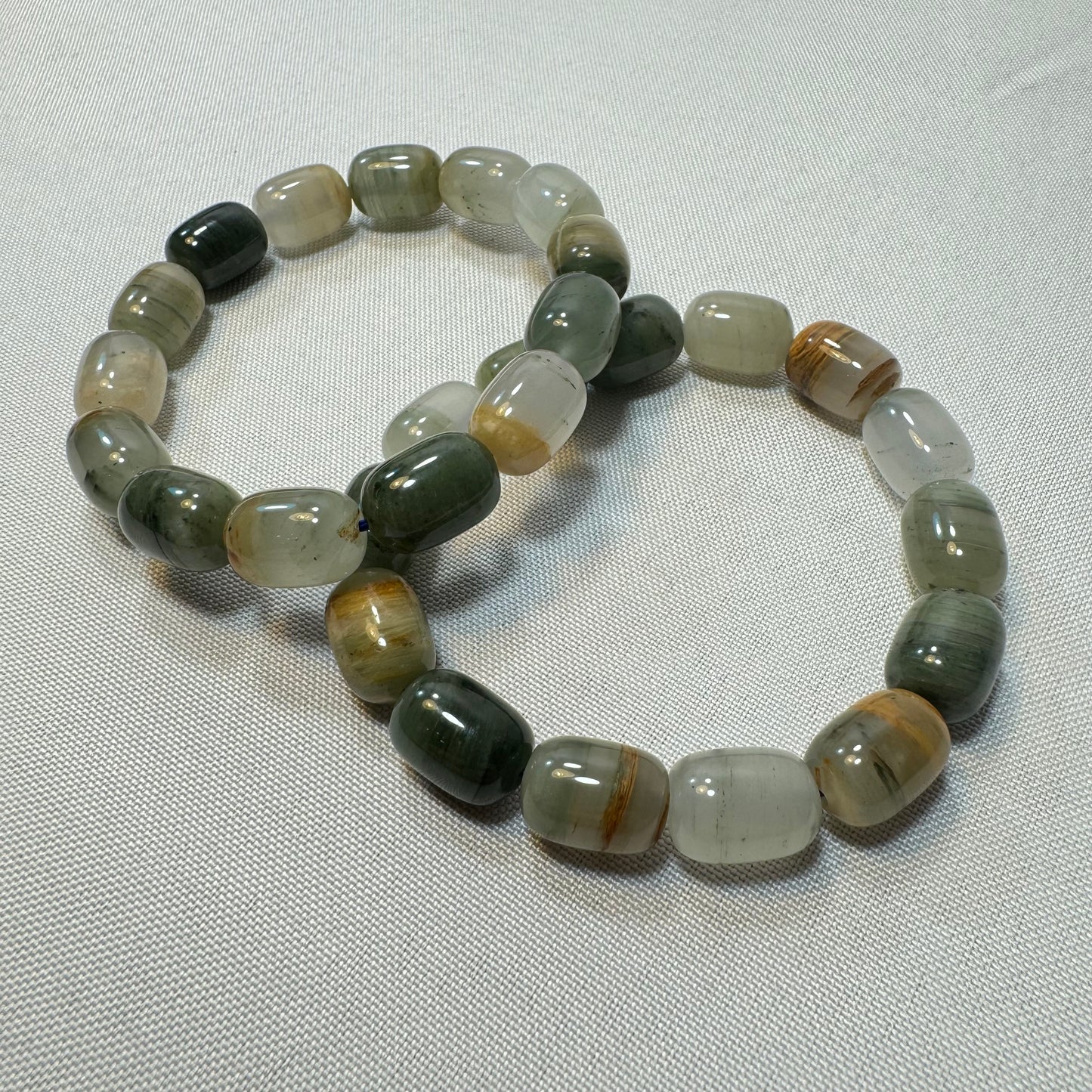 Multi Colored Agate (Barrel Cut) Stretch Bracelet