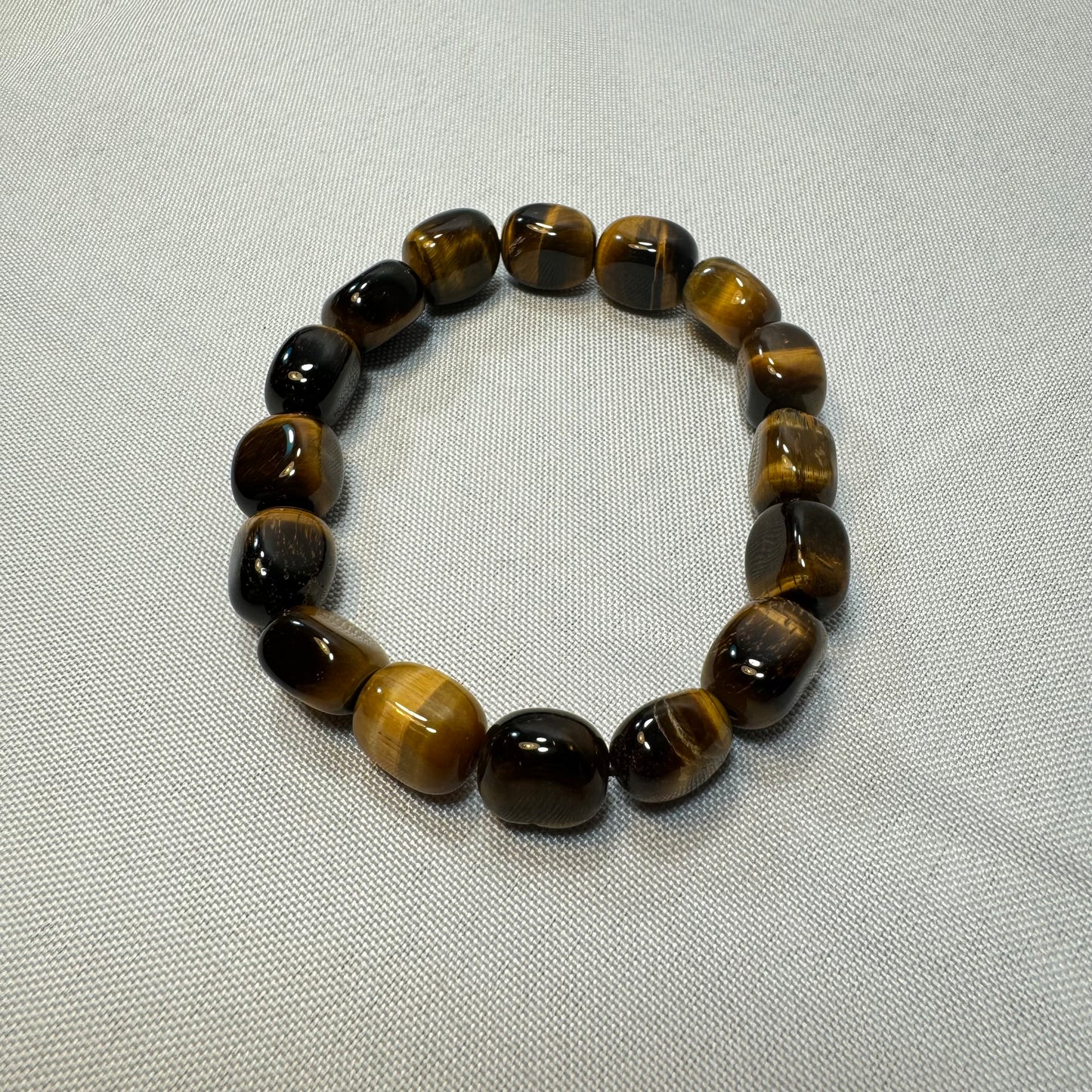 Yellow Tigers Eye (Drum Cut) Stretch Bracelet