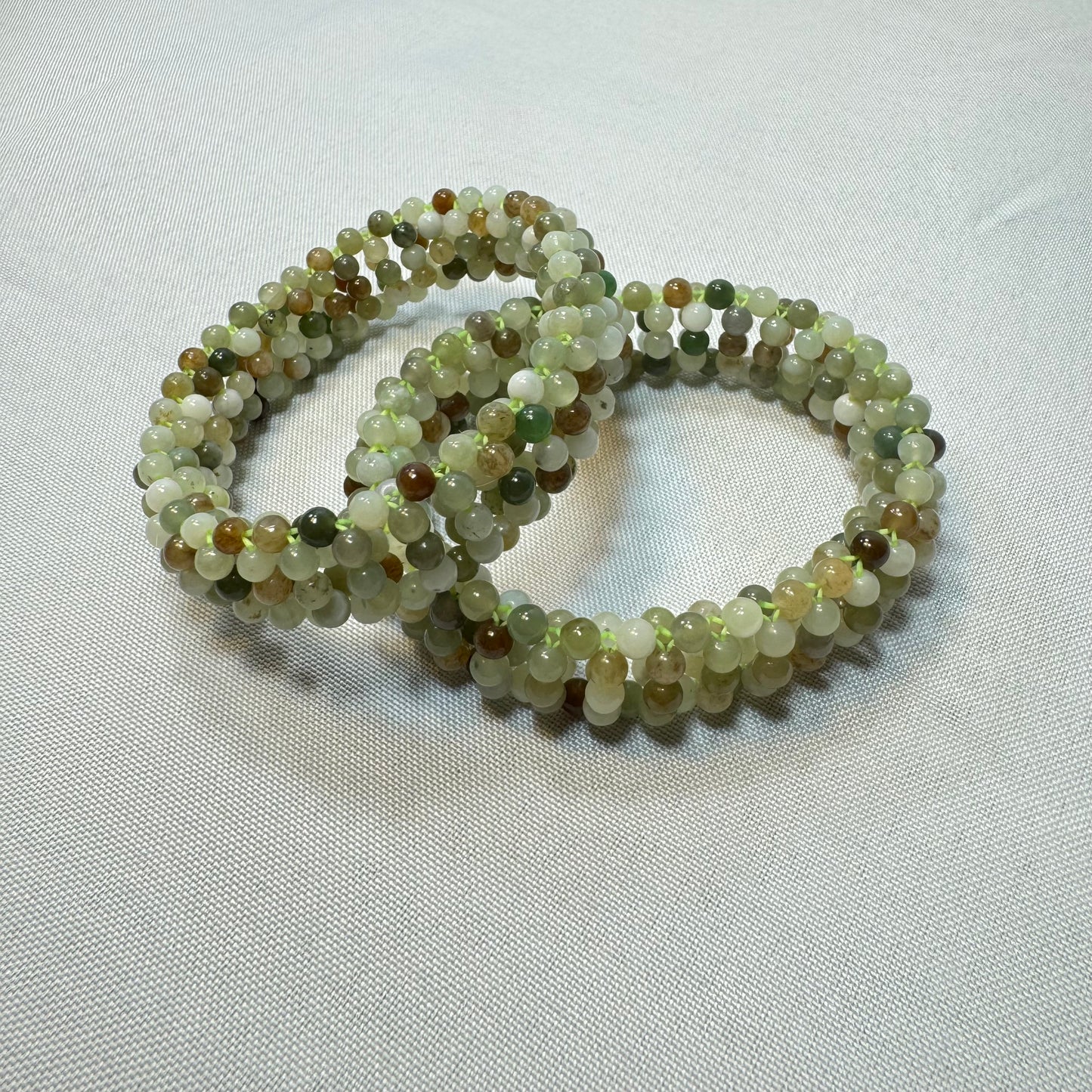 Hetian Green Jade Stretch Bracelet