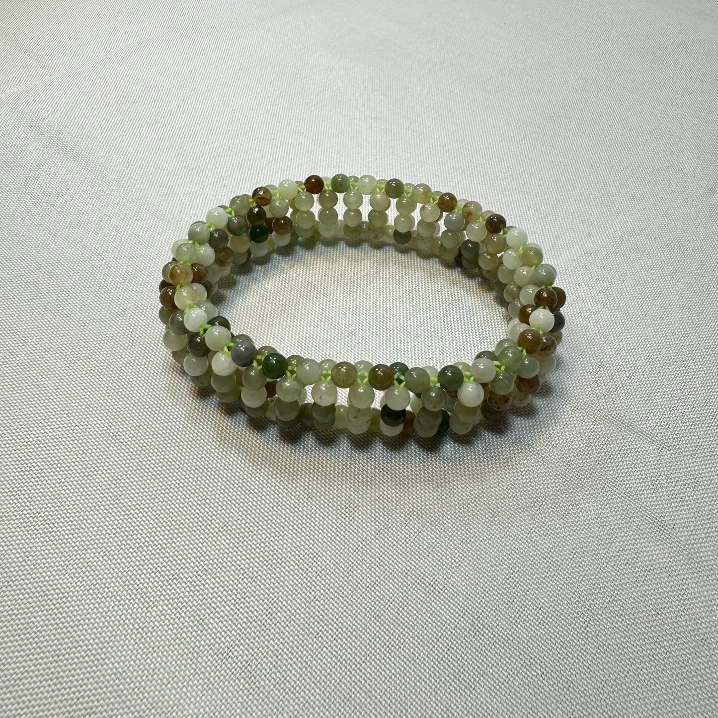 Hetian Green Jade Stretch Bracelet