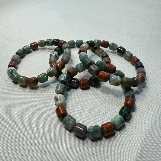 Ocean Jasper (Barrel Cut) Stretch Bracelet