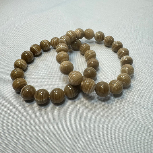 Carmel Lace Agate Stretch Bracelet