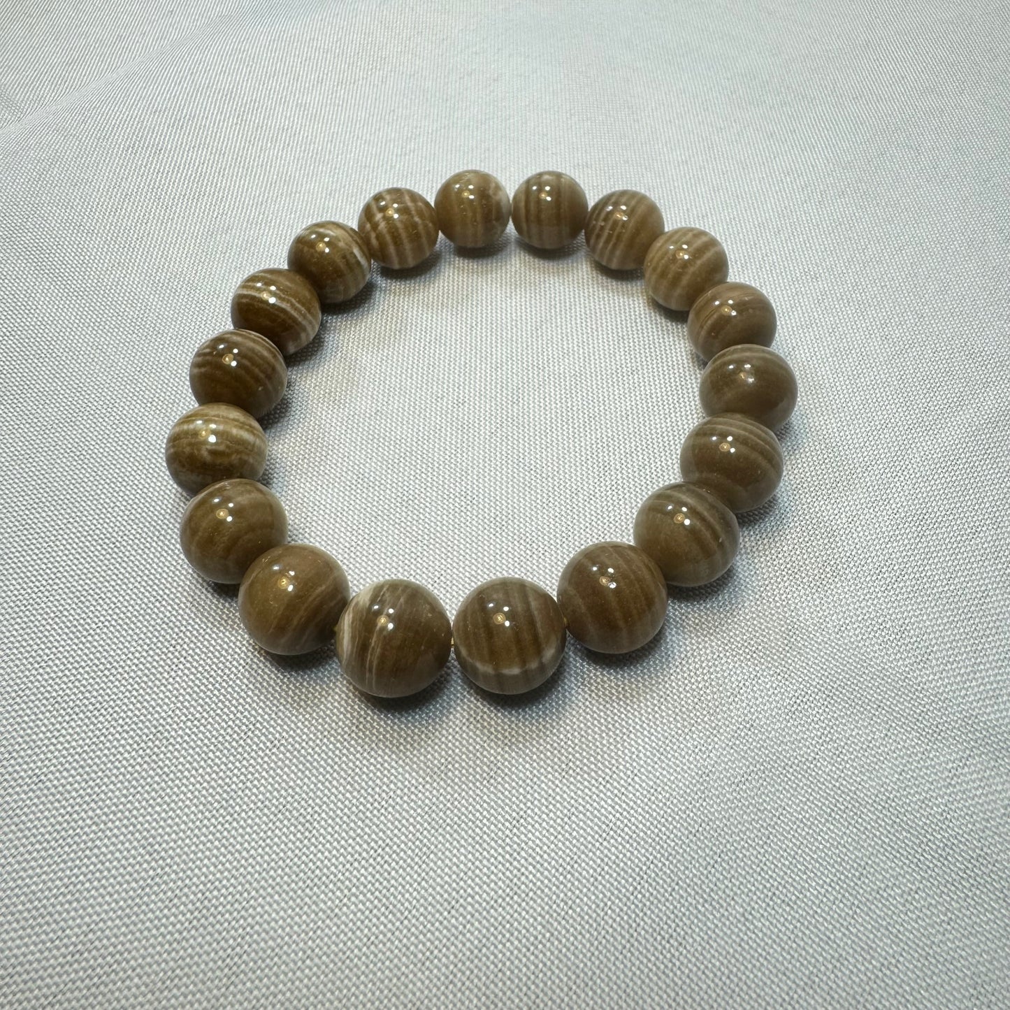 Carmel Lace Agate Stretch Bracelet