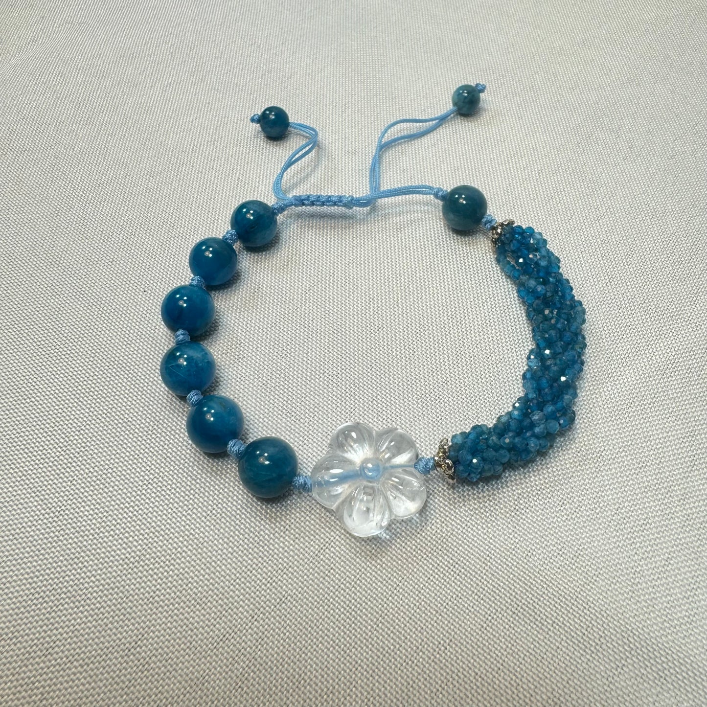 Blue water Jadeite Specialty Flower Bracelet