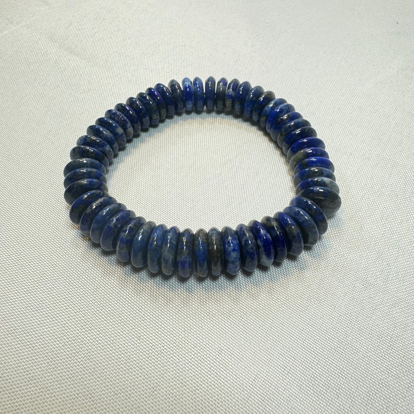 Lapis Lazuli Semi Circle Beaded Stretch Bracelet