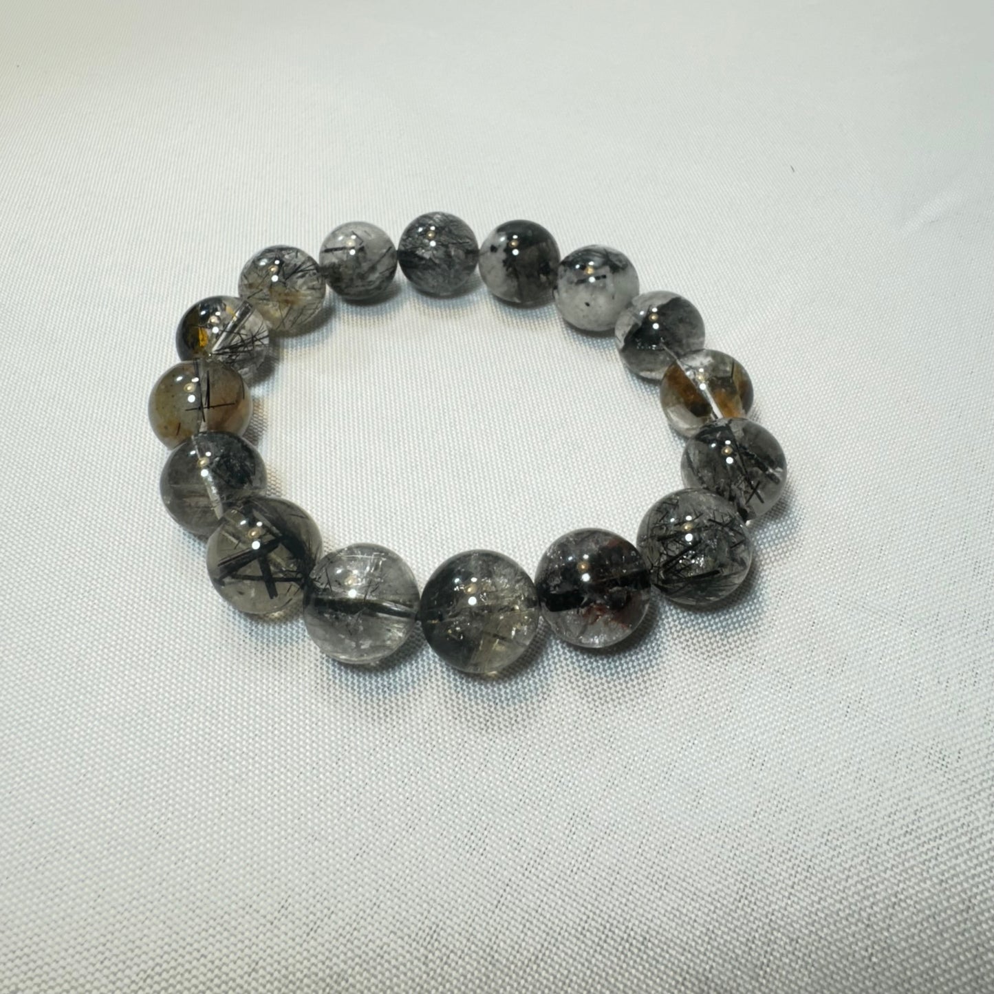 Black Rutilated Quartz Stretch Bracelet