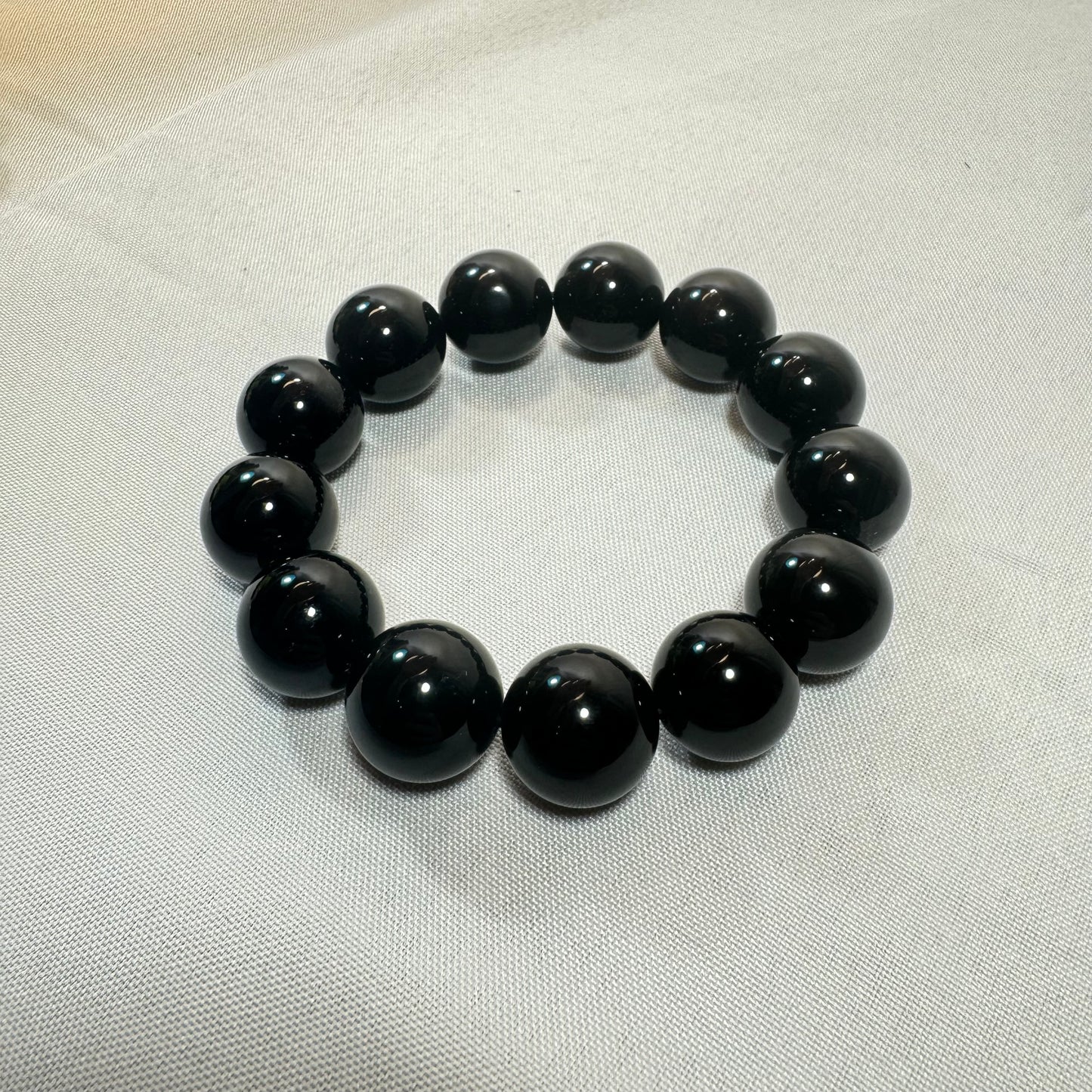 Black Onyx (Large Beads) Stretch Bracelet