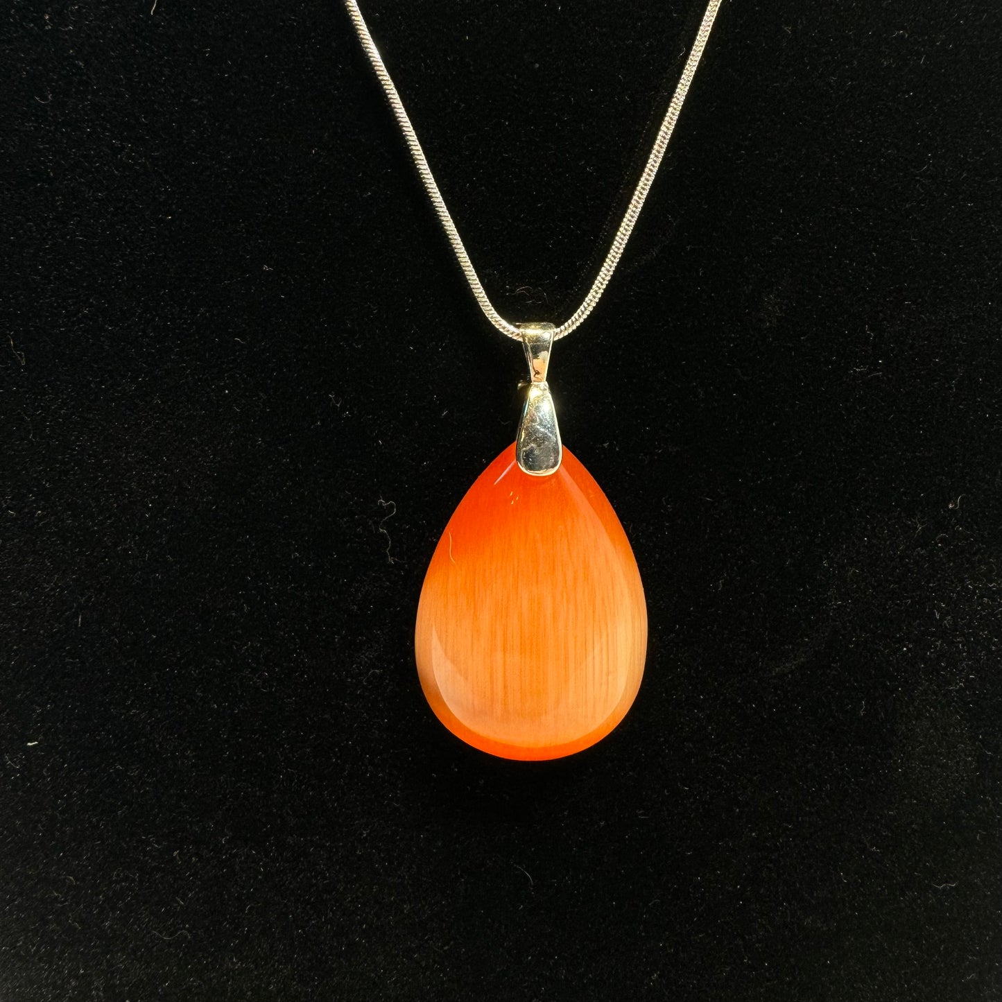 Orange Cats Eye Necklace