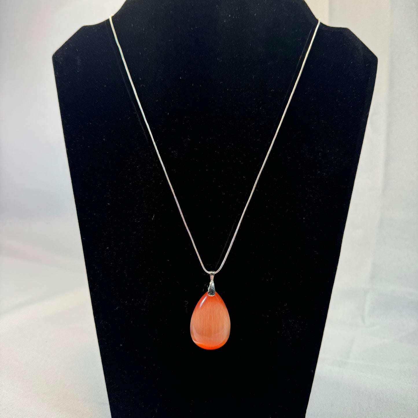 Orange Cats Eye Necklace