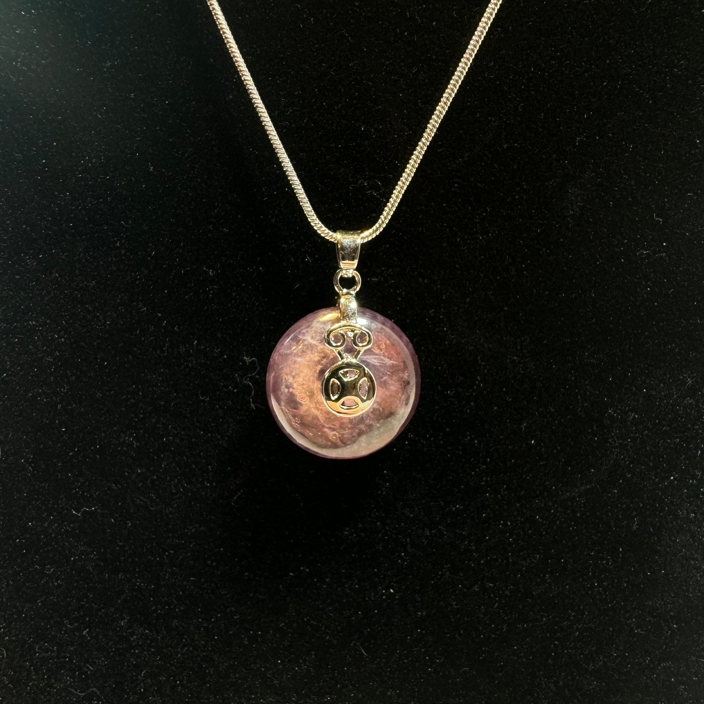 Amethyst Spin Wheel Pendant Necklace