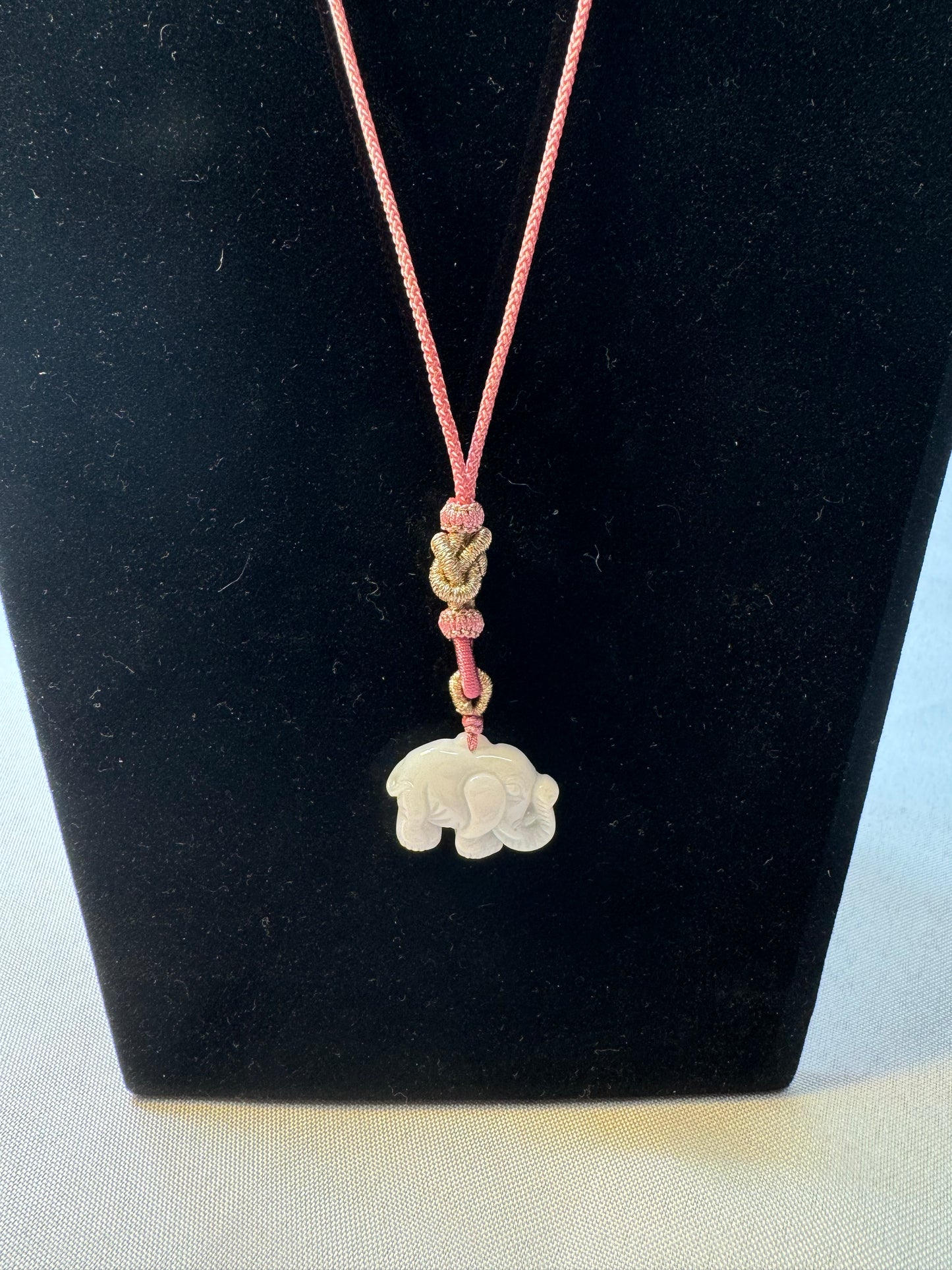 White Jade Elephant Necklace