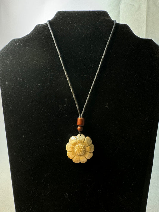 Orange Calcite Flower Necklace