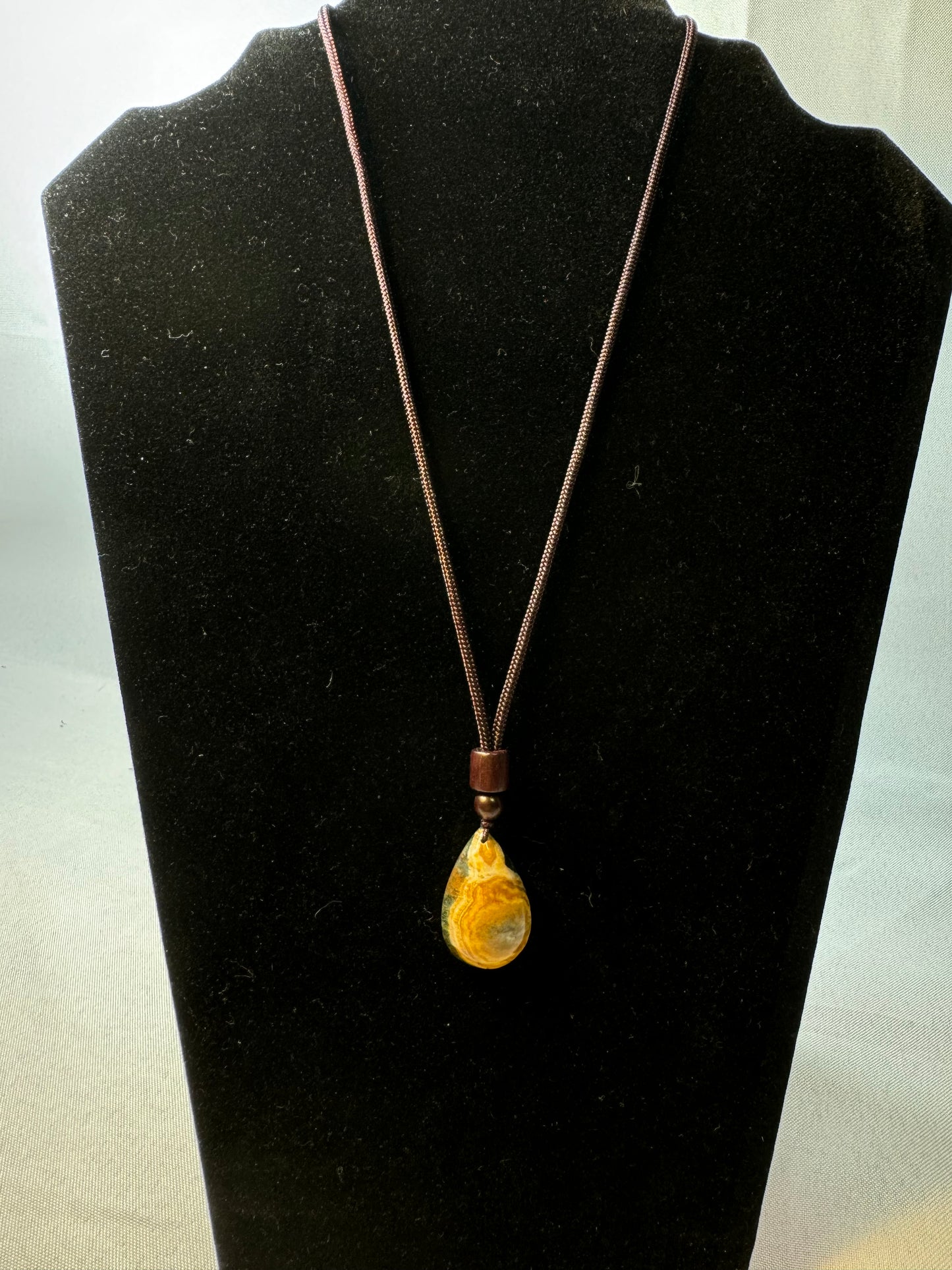 Bumble Bee Jasper Tear Drop Necklace