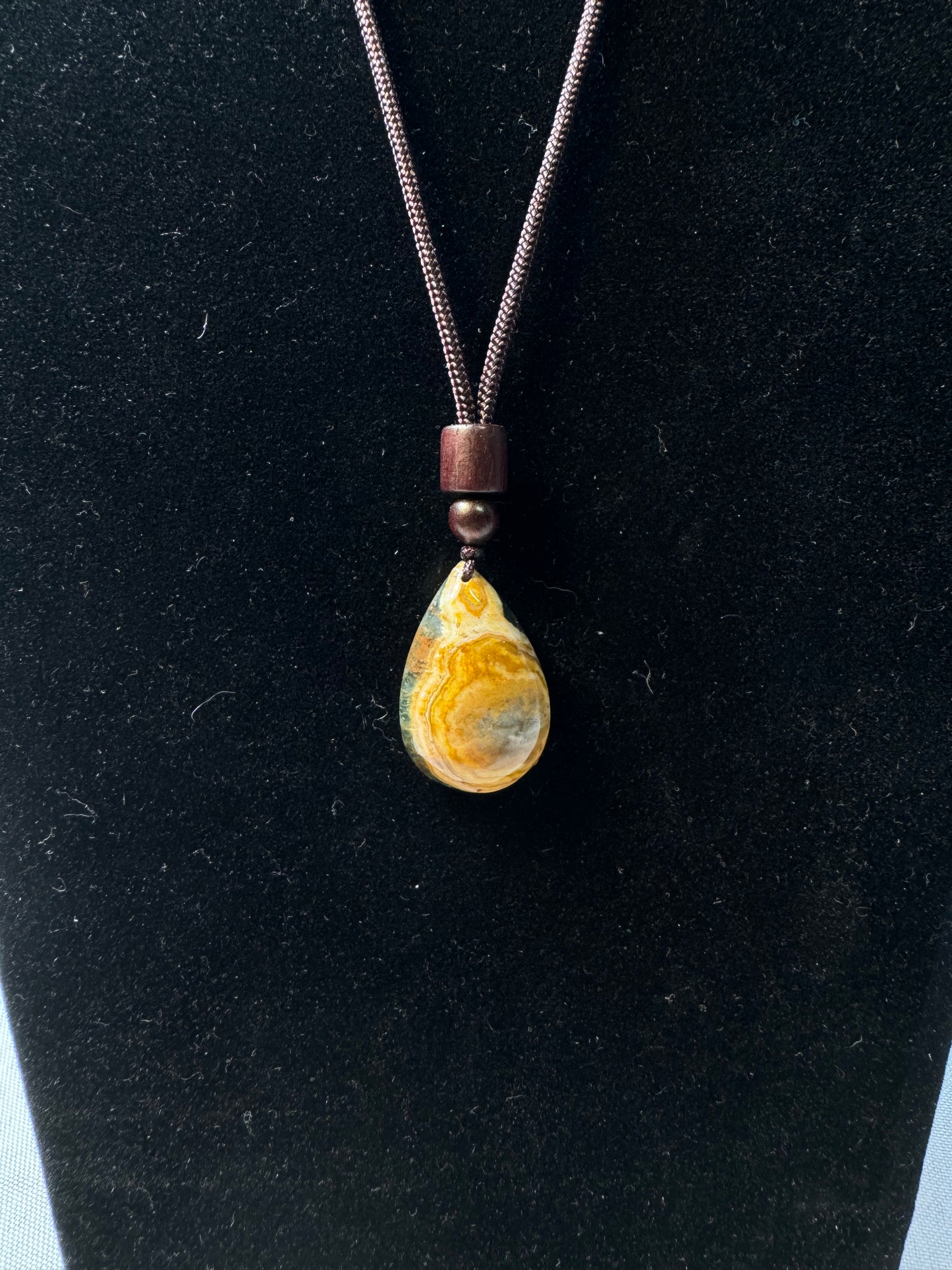 Bumble Bee Jasper Tear Drop Necklace