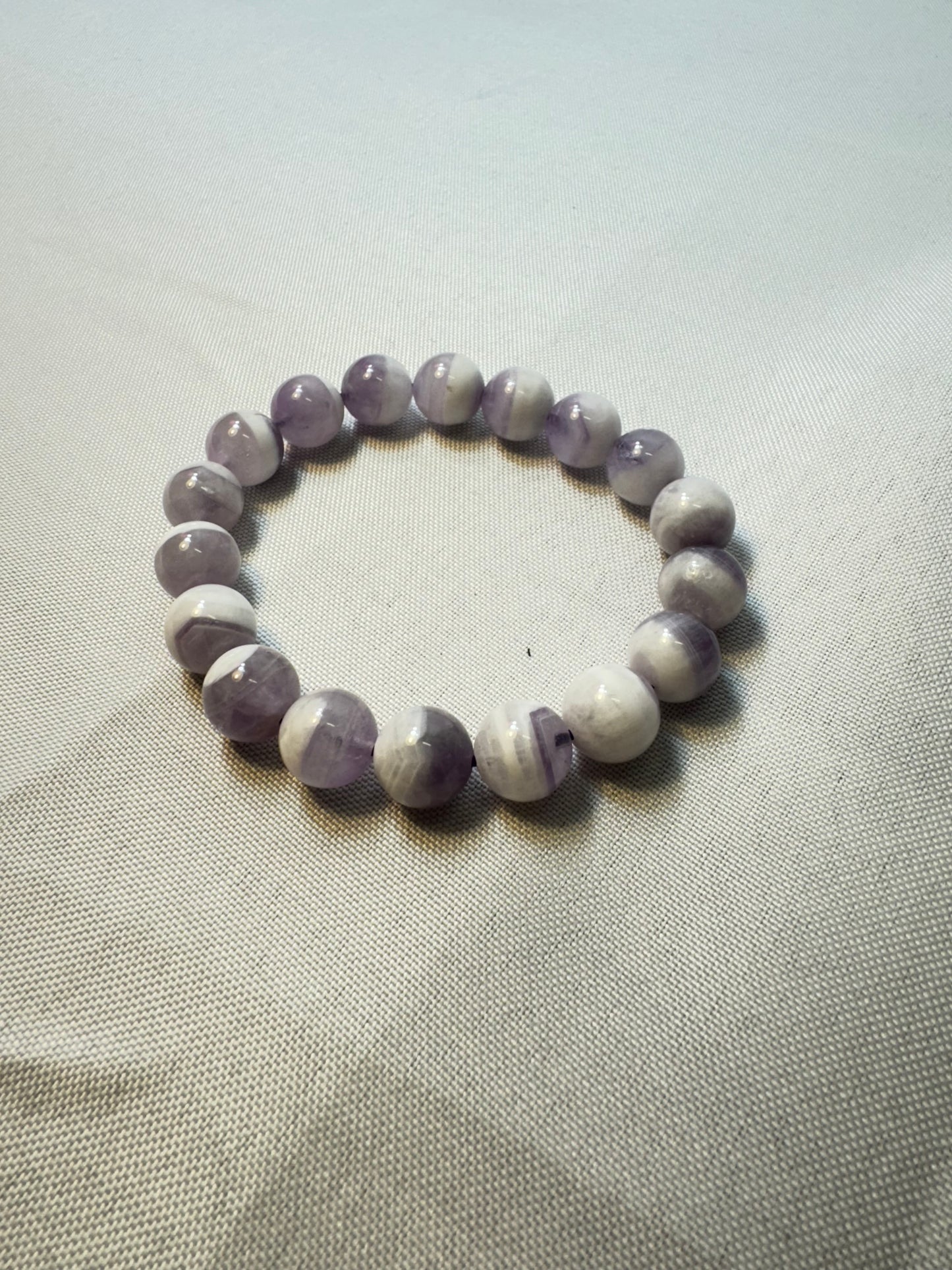 Amethyst Round Beaded Stretch Bracelet