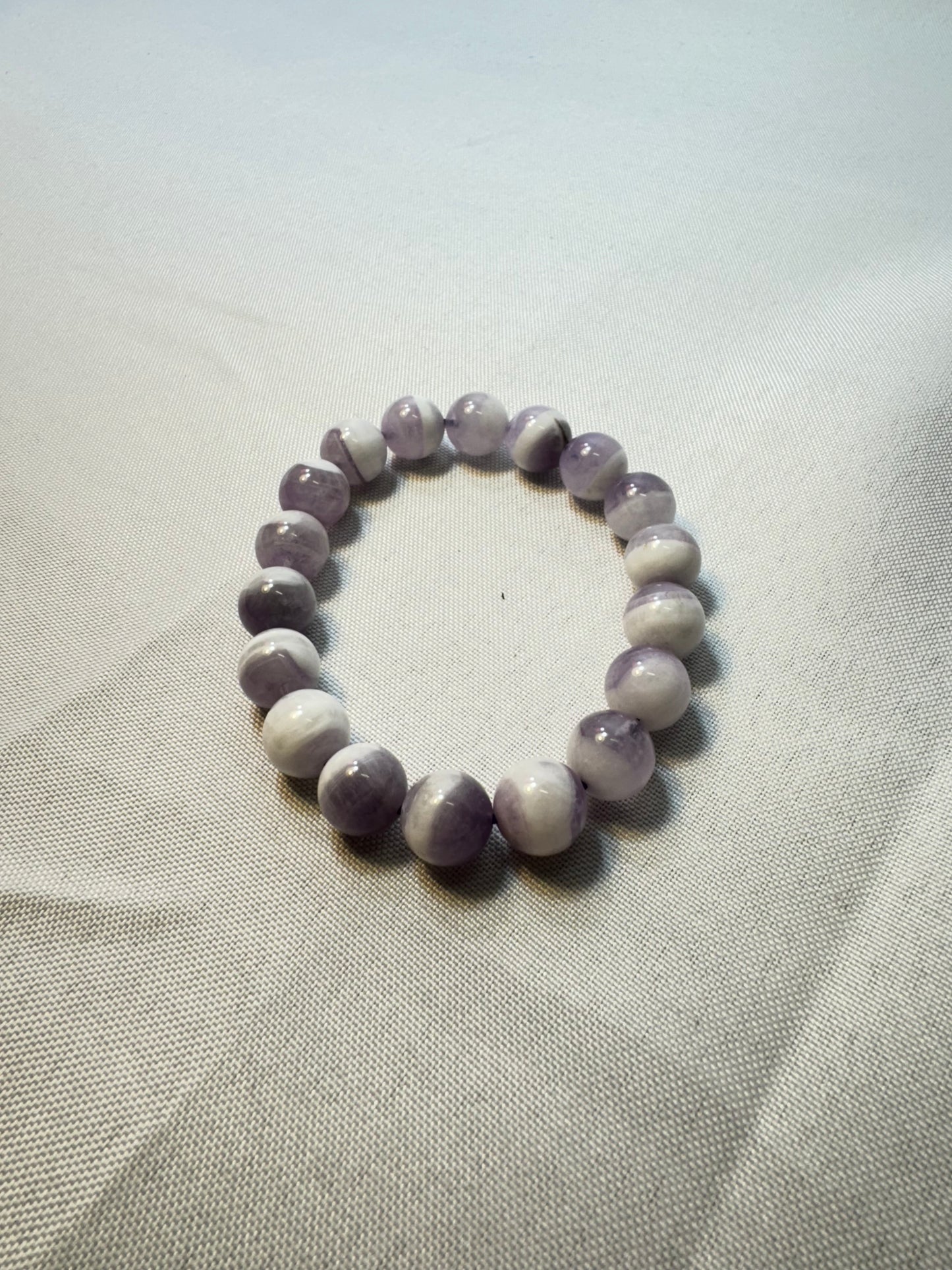 Amethyst Round Beaded Stretch Bracelet