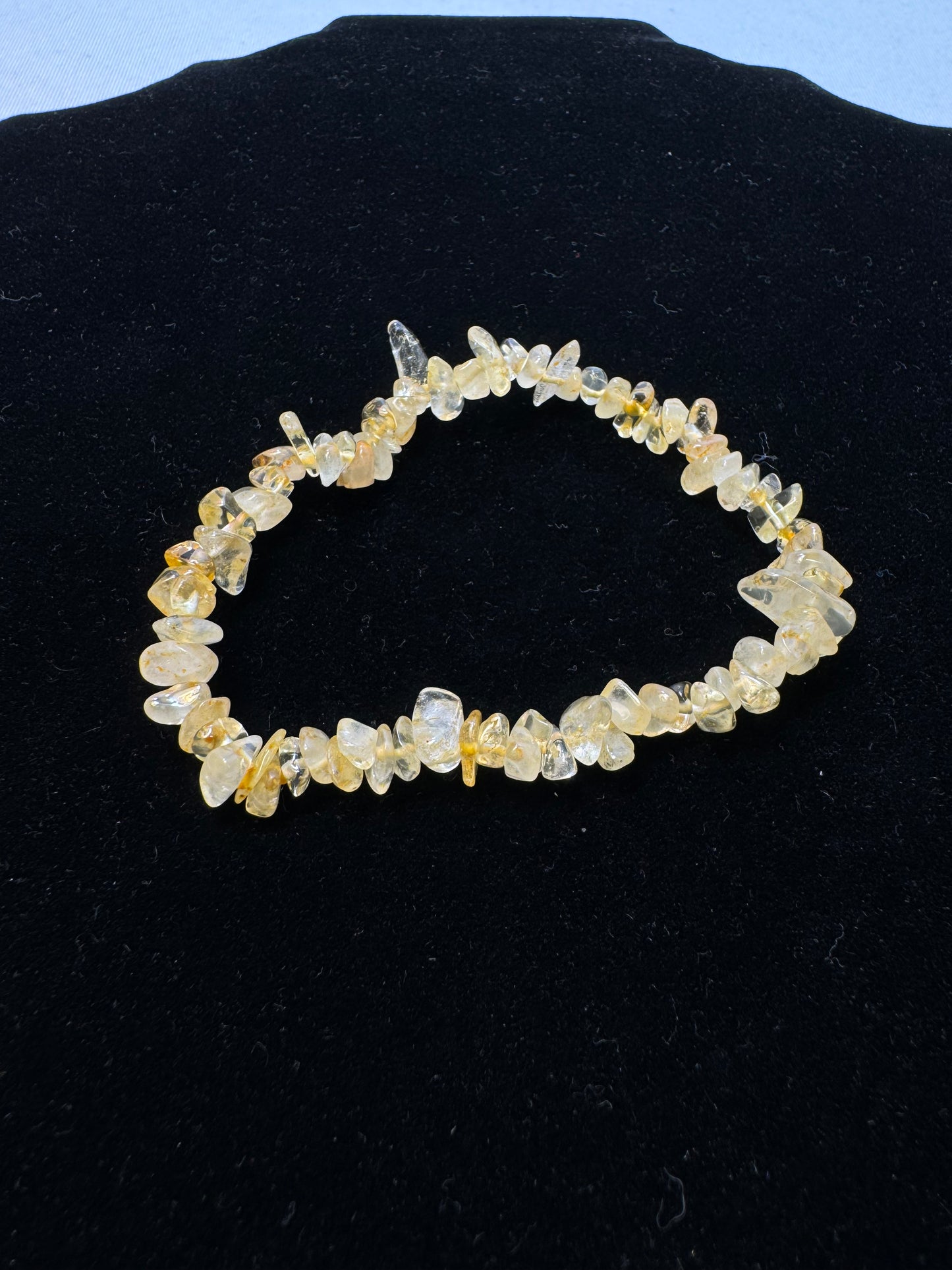 Golden Rutile Quartz Chip Stretch Bracelet