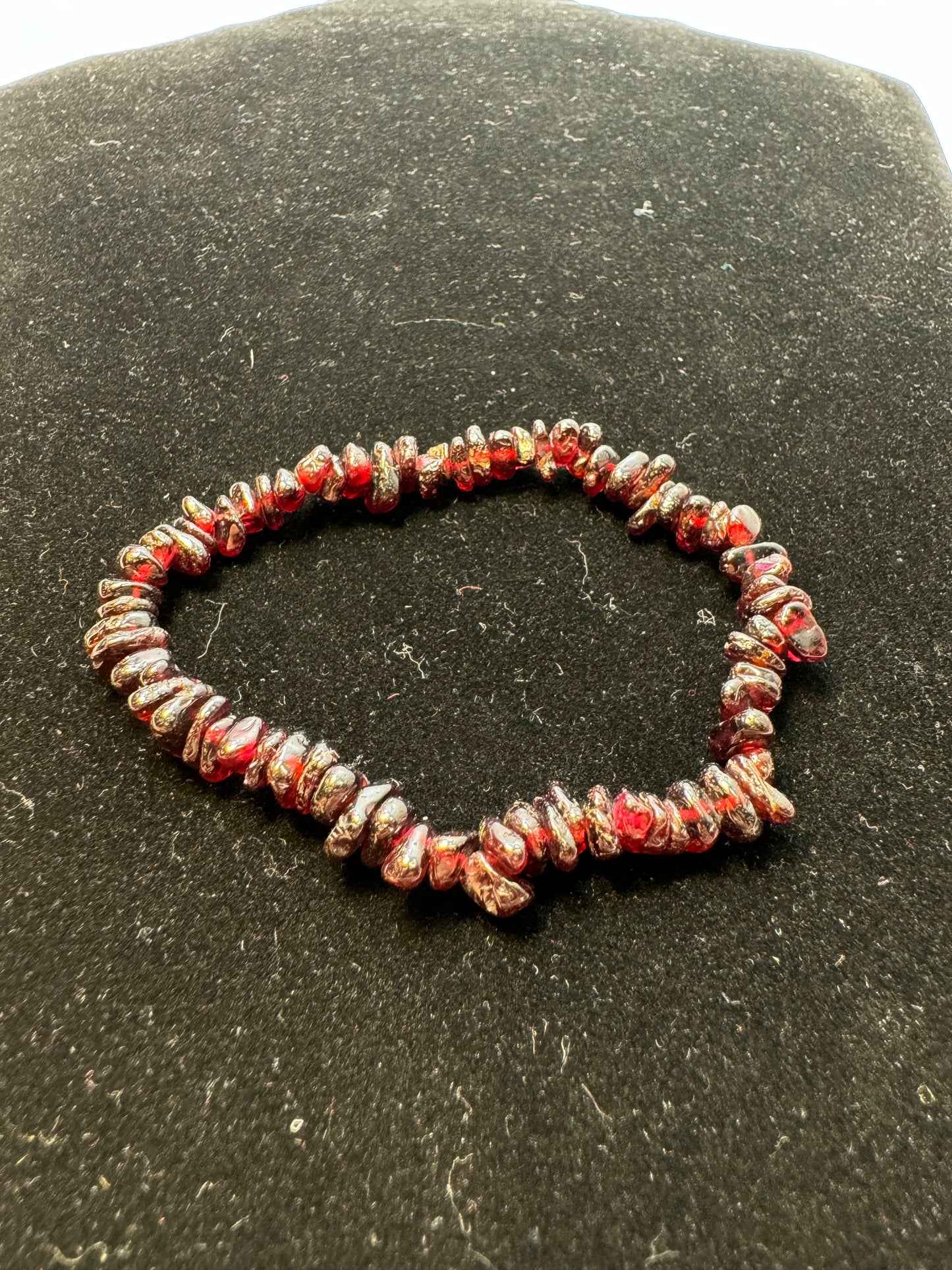 Garnet Chip Stretch Bracelet