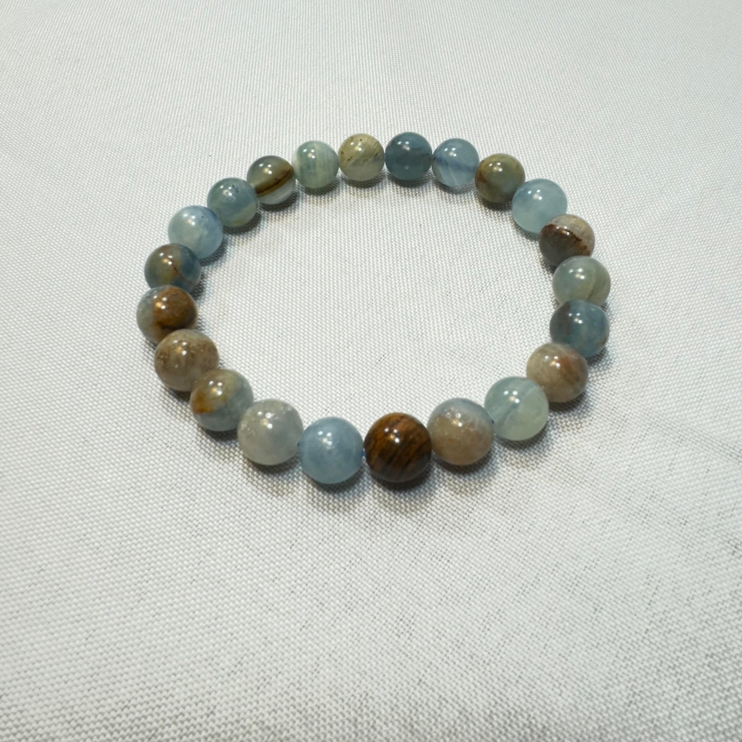 Lemurian Aquatine Calcite Stretch Bracelet